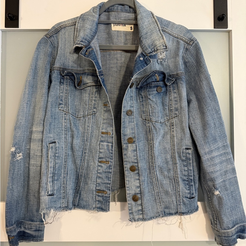 Pistola ‘Amira’ Raw Hem Denim Jacket - Picture 4 of 5